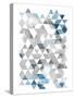 Blue Silver Triangles-OnRei-Stretched Canvas
