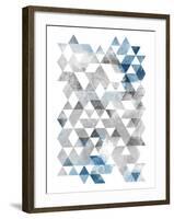 Blue Silver Triangles-OnRei-Framed Art Print