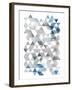 Blue Silver Triangles-OnRei-Framed Art Print