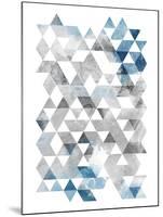 Blue Silver Triangles-OnRei-Mounted Art Print