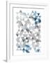 Blue Silver Triangles-OnRei-Framed Art Print