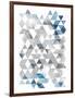 Blue Silver Triangles-OnRei-Framed Art Print