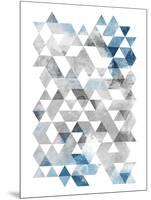 Blue Silver Triangles-OnRei-Mounted Art Print