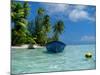 Blue Skiff Bora Bora Lagoon-Lawrence Da Luz Photography-Mounted Photographic Print