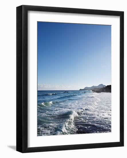 Blue Sky above Sea with Some Waves-Norbert Schaefer-Framed Photographic Print