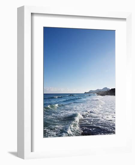 Blue Sky above Sea with Some Waves-Norbert Schaefer-Framed Photographic Print