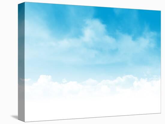 Blue Sky and Clouds Abstract Background Illustration with Copy Space-karandaev-Stretched Canvas