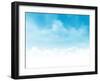 Blue Sky and Clouds Abstract Background Illustration with Copy Space-karandaev-Framed Photographic Print