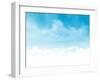 Blue Sky and Clouds Abstract Background Illustration with Copy Space-karandaev-Framed Photographic Print