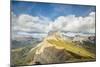 Blue sky and clouds on the rocky peaks of the Odle mountain range seen from Seceda, Val Gardena, Tr-Roberto Moiola-Mounted Photographic Print