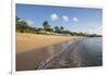 Blue Sky and Palm Trees Frame the Beach and the Caribbean Sea, Hawksbill Bay, Antigua-Roberto Moiola-Framed Photographic Print