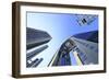 Blue Sky  and  Umeda Sky Building in Osaka Japan-yoshiyayo-Framed Photographic Print