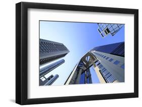 Blue Sky  and  Umeda Sky Building in Osaka Japan-yoshiyayo-Framed Photographic Print