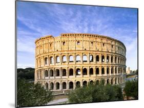 Blue sky at sunrise frames the ancient Colosseum (Flavian Amphitheatre), UNESCO World Heritage Site-Roberto Moiola-Mounted Photographic Print