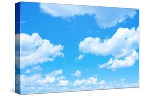 Blue Sky Background with a Tiny Clouds-Vitaliy Pakhnyushchyy-Stretched Canvas