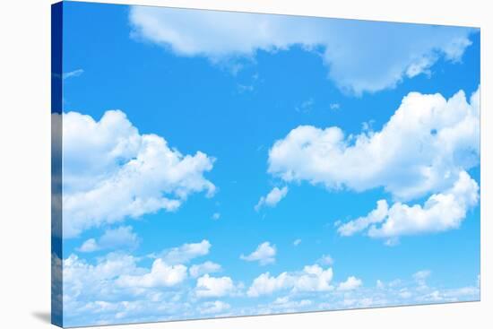 Blue Sky Background with a Tiny Clouds-Vitaliy Pakhnyushchyy-Stretched Canvas