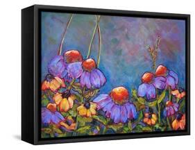 Blue Sky Coneflowers-Blenda Tyvoll-Framed Stretched Canvas