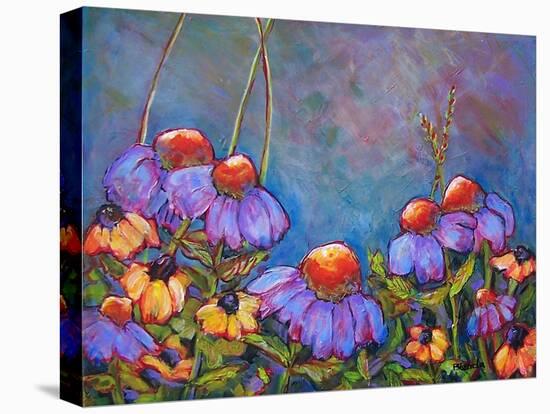 Blue Sky Coneflowers-Blenda Tyvoll-Stretched Canvas