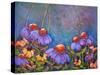 Blue Sky Coneflowers-Blenda Tyvoll-Stretched Canvas