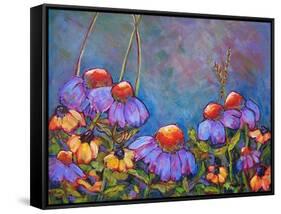 Blue Sky Coneflowers-Blenda Tyvoll-Framed Stretched Canvas