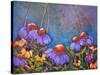 Blue Sky Coneflowers-Blenda Tyvoll-Stretched Canvas