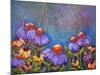 Blue Sky Coneflowers-Blenda Tyvoll-Mounted Art Print