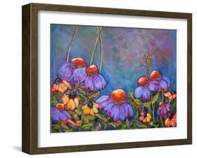 Blue Sky Coneflowers-Blenda Tyvoll-Framed Art Print