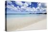 Blue Sky Frames the White Sand and the Turquoise Caribbean Sea, Ffryes Beach, Antigua-Roberto Moiola-Stretched Canvas