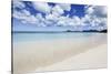 Blue Sky Frames the White Sand and the Turquoise Caribbean Sea, Ffryes Beach, Antigua-Roberto Moiola-Stretched Canvas