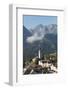 Blue sky on the alpine village of Ftan surrounded by rocky peaks, Inn district, Canton of Graubunde-Roberto Moiola-Framed Photographic Print