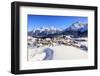 Blue sky on the alpine village of Ftan surrounded by snow, Inn district, Canton of Graubunden, Enga-Roberto Moiola-Framed Photographic Print