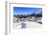 Blue sky on the alpine village of Ftan surrounded by snow, Inn district, Canton of Graubunden, Enga-Roberto Moiola-Framed Photographic Print