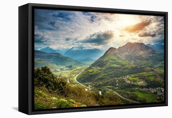 Blue Sky over Pyrenees Mountains-NejroN Photo-Framed Stretched Canvas