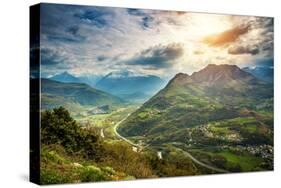 Blue Sky over Pyrenees Mountains-NejroN Photo-Stretched Canvas