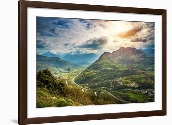 Blue Sky over Pyrenees Mountains-NejroN Photo-Framed Photographic Print