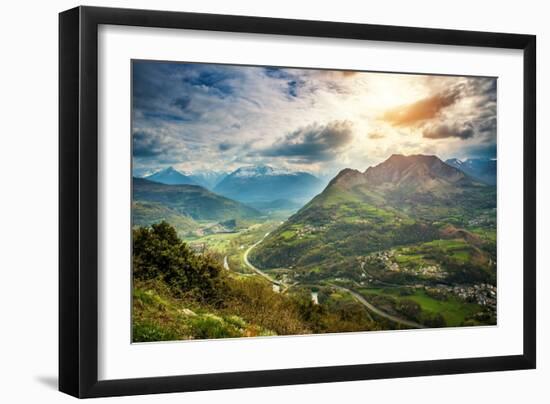 Blue Sky over Pyrenees Mountains-NejroN Photo-Framed Photographic Print