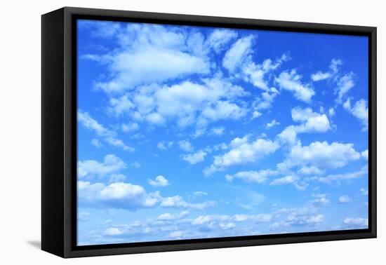 Blue Sky with Clouds, May Be Used as Background-Zoom-zoom-Framed Stretched Canvas