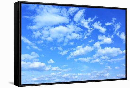 Blue Sky with Clouds, May Be Used as Background-Zoom-zoom-Framed Stretched Canvas