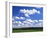 Blue Sky with Puffy White Clouds over Farmland in Lincolnshire, England, United Kingdom, Europe-null-Framed Photographic Print