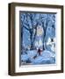 Blue Sledding Christmas-sylvia pimental-Framed Art Print