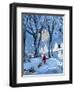 Blue Sledding Christmas-sylvia pimental-Framed Art Print