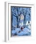 Blue Sledding Christmas-sylvia pimental-Framed Art Print