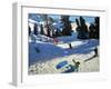 Blue Sledge, Belle Plagne-Andrew Macara-Framed Giclee Print