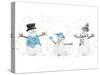 Blue Snowman Trio-Lanie Loreth-Stretched Canvas