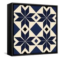 Blue Spanish tile, 2018-Andrew Watson-Framed Stretched Canvas