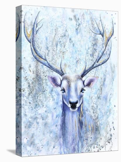 Blue Spirit Deer-Michelle Faber-Stretched Canvas