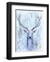 Blue Spirit Deer-Michelle Faber-Framed Premium Giclee Print