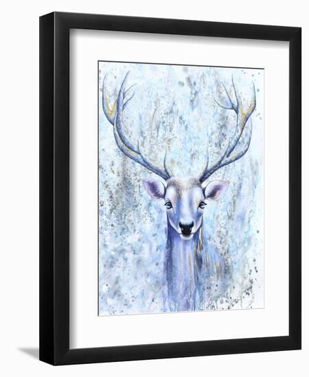 Blue Spirit Deer-Michelle Faber-Framed Premium Giclee Print