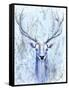 Blue Spirit Deer-Michelle Faber-Framed Stretched Canvas