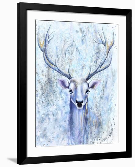 Blue Spirit Deer-Michelle Faber-Framed Giclee Print